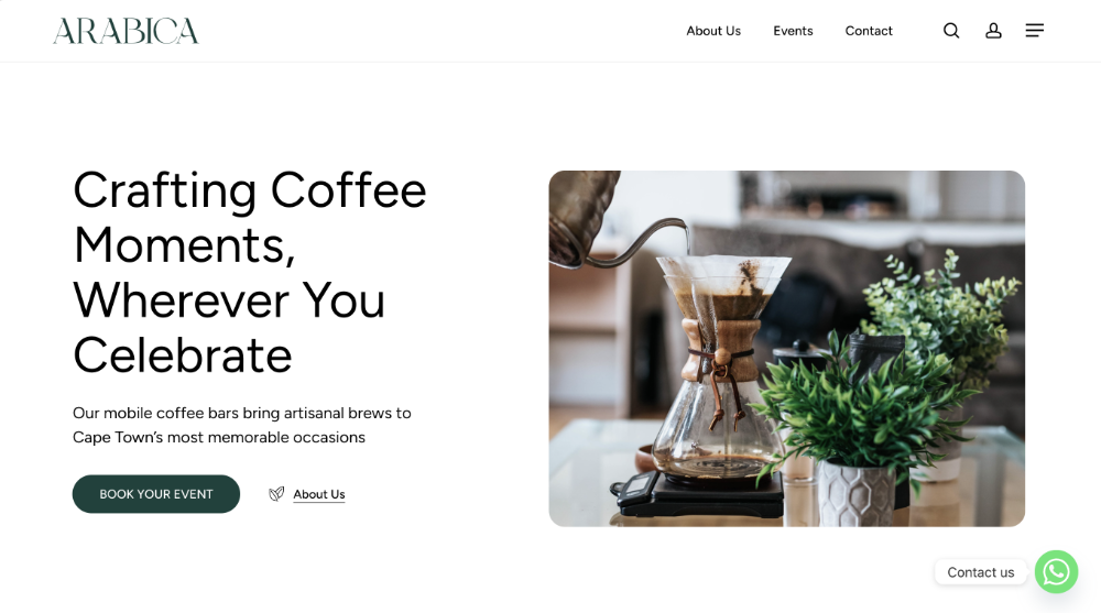 Arabica Coffee Company mobile website design Cape Town South Africa